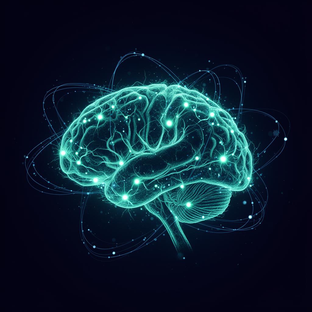 Glowing neural network illustration